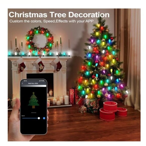 Smart C9 LED RGB String Lights by Hello Fairy - Color Changing Music Sync App - Picture 11 of 16